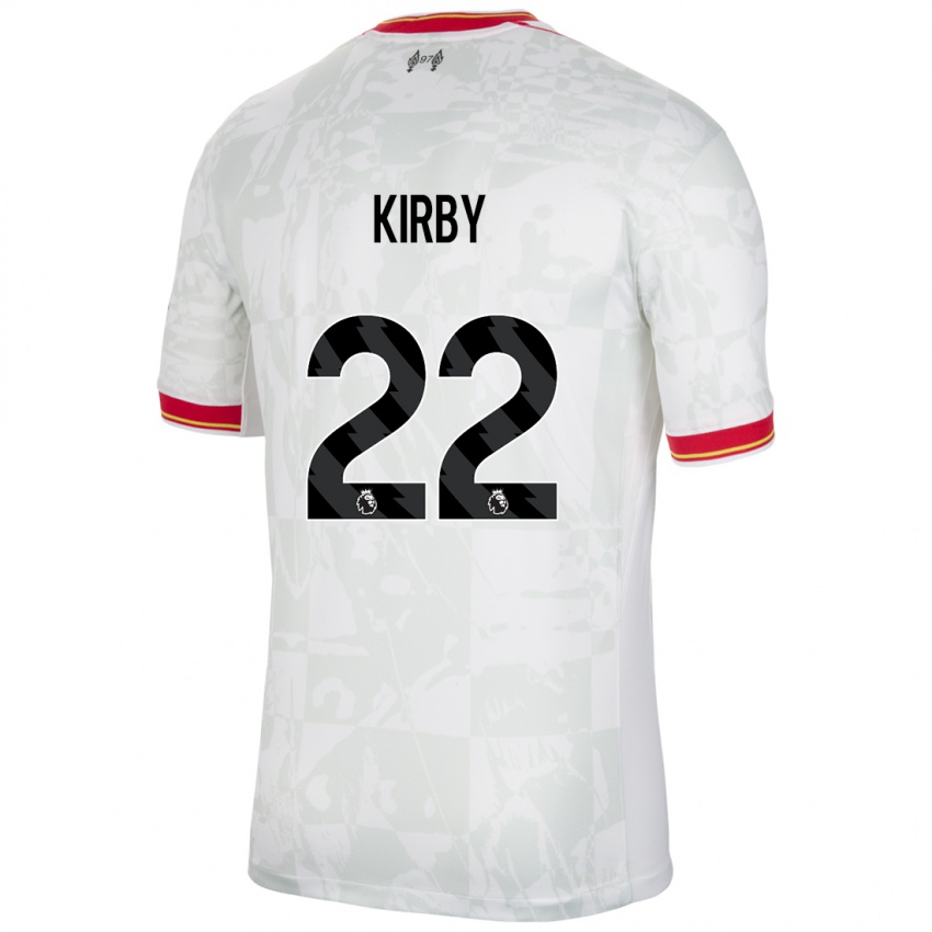 Mujer Camiseta Faye Kirby #22 Blanco Rojo Negro Equipación Tercera 2024/25 La Camisa Chile