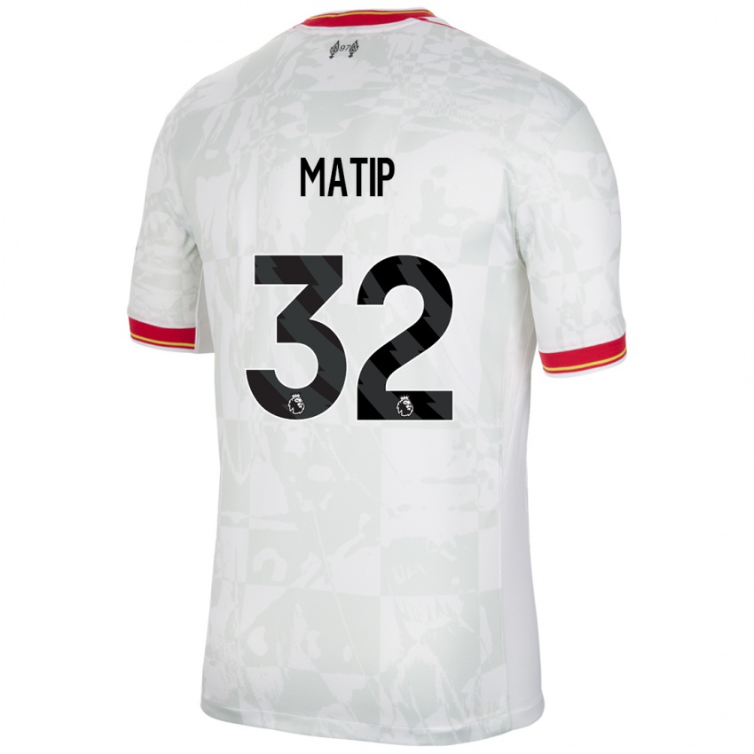 Mujer Camiseta Joel Matip #32 Blanco Rojo Negro Equipación Tercera 2024/25 La Camisa Chile