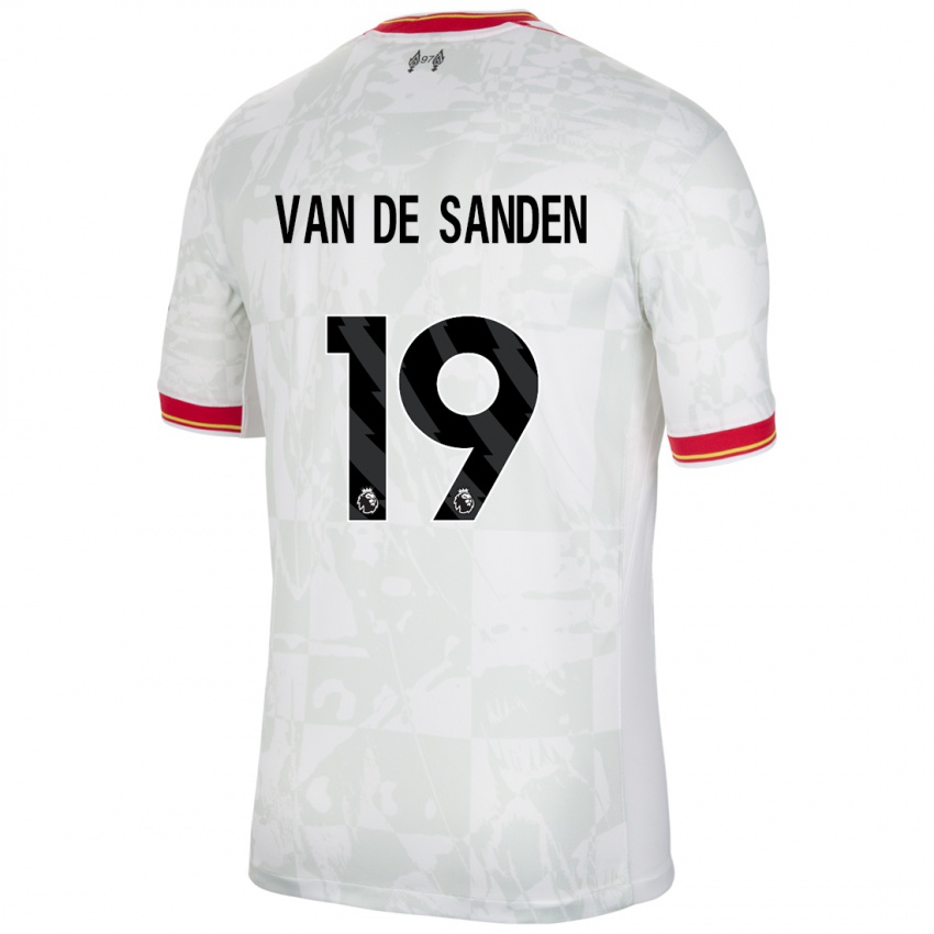 Mujer Camiseta Shanice Van De Sanden #19 Blanco Rojo Negro Equipación Tercera 2024/25 La Camisa Chile