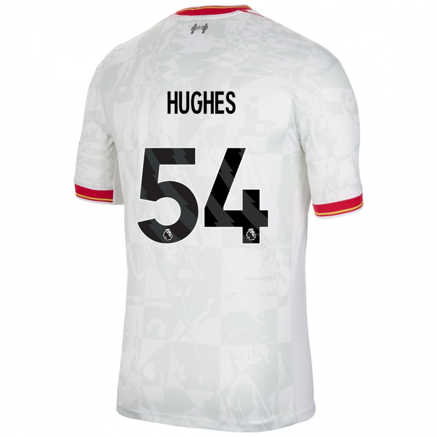 Mujer Camiseta Liam Hughes #54 Blanco Rojo Negro Equipación Tercera 2024/25 La Camisa Chile