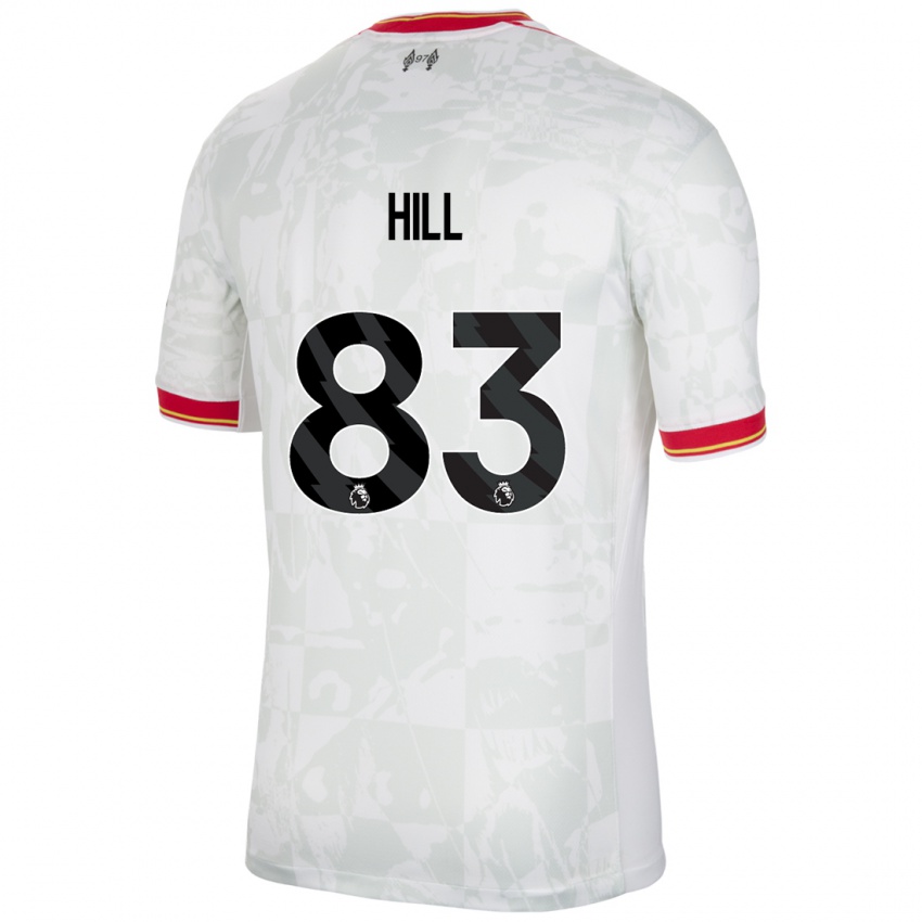 Mujer Camiseta Thomas Hill #83 Blanco Rojo Negro Equipación Tercera 2024/25 La Camisa Chile