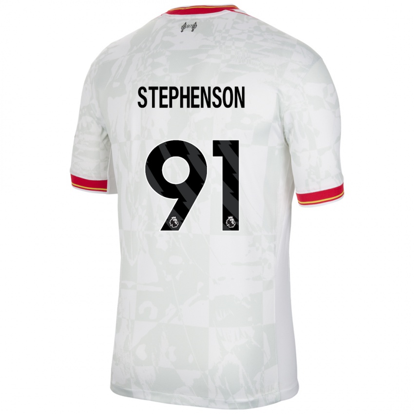 Mujer Camiseta Luca Stephenson #91 Blanco Rojo Negro Equipación Tercera 2024/25 La Camisa Chile