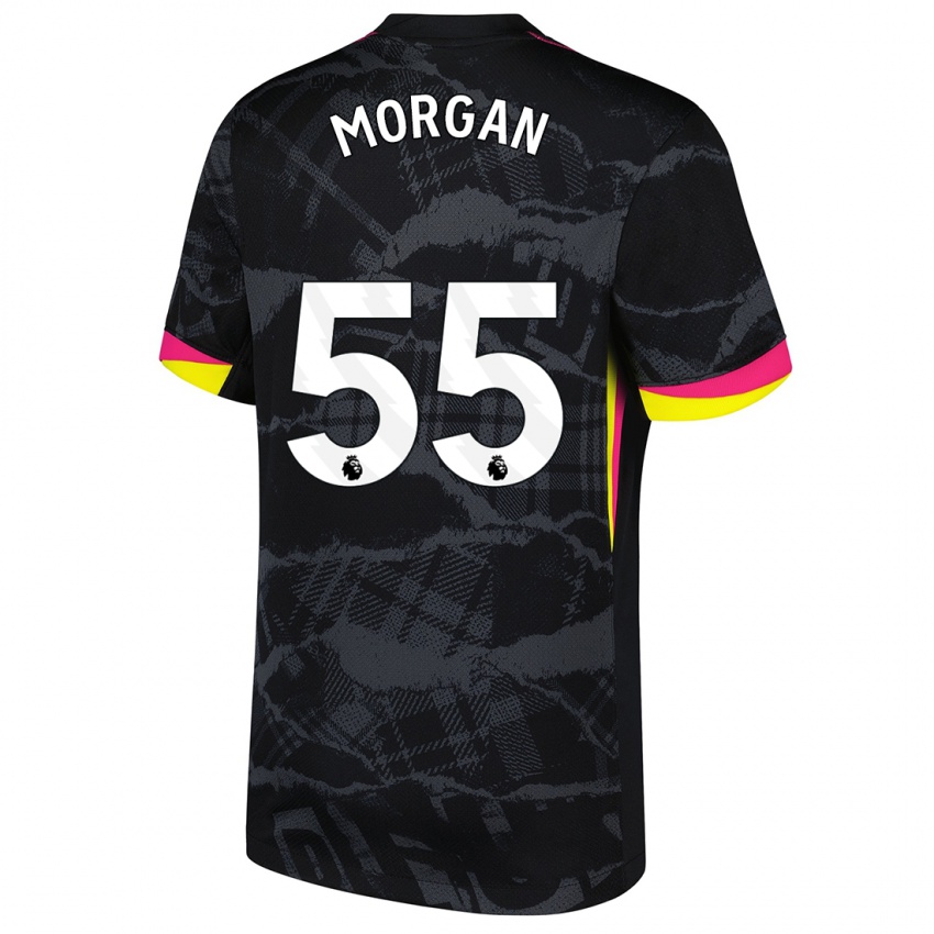 Mujer Camiseta Jimmy-Jay Morgan #55 Negro Rosa Equipación Tercera 2024/25 La Camisa Chile