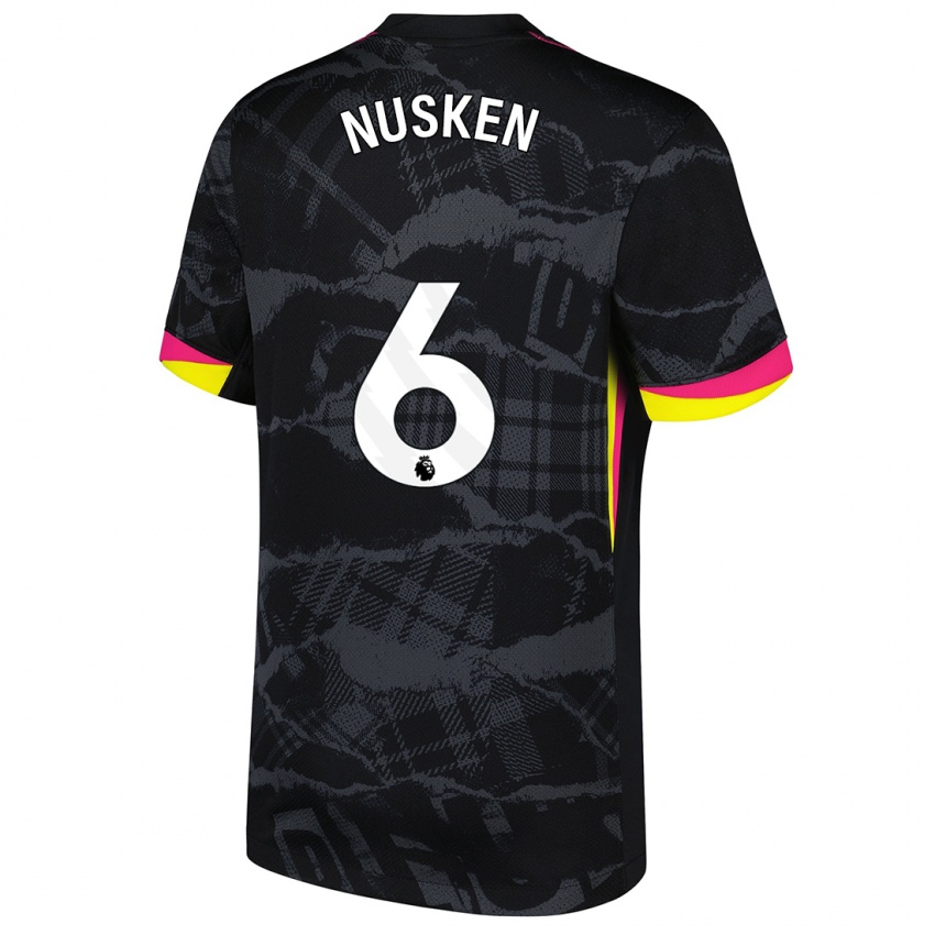 Mujer Camiseta Sjoeke Nüsken #6 Negro Rosa Equipación Tercera 2024/25 La Camisa Chile