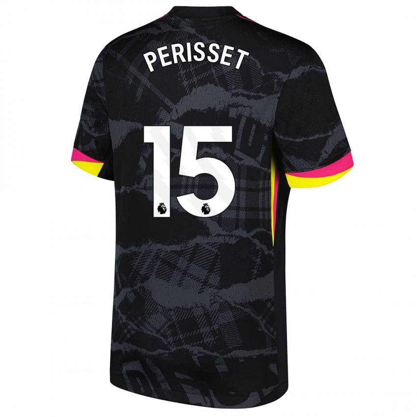 Mujer Camiseta Ève Périsset #15 Negro Rosa Equipación Tercera 2024/25 La Camisa Chile