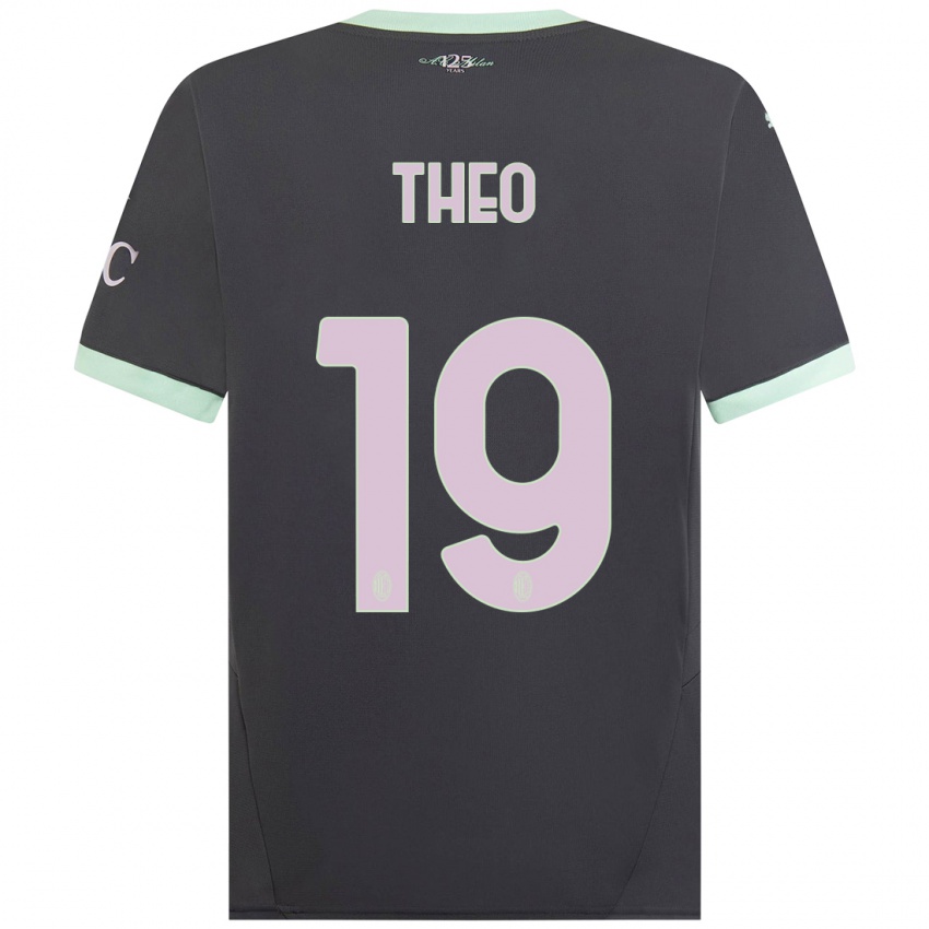 Mujer Camiseta Theo Hernandez #19 Gris Equipación Tercera 2024/25 La Camisa Chile