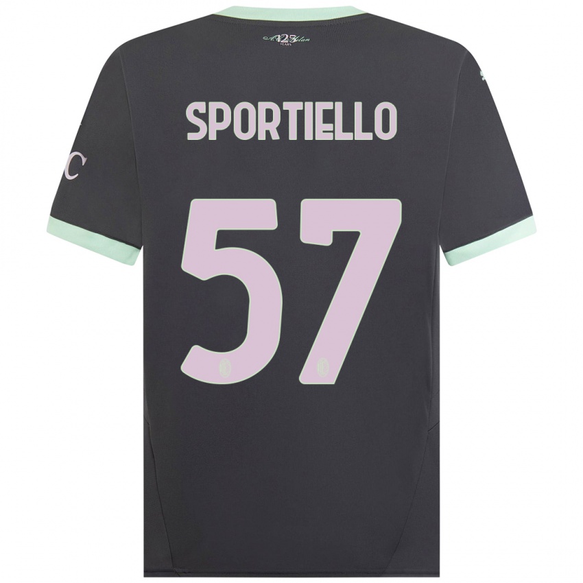 Mujer Camiseta Marco Sportiello #57 Gris Equipación Tercera 2024/25 La Camisa Chile