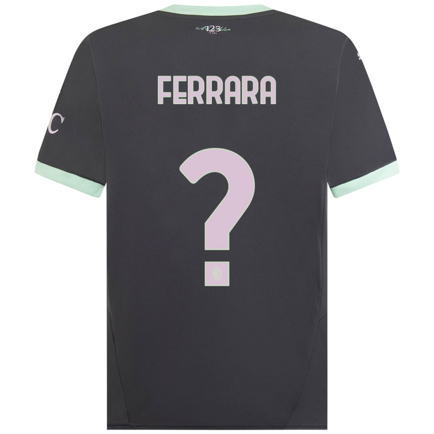 Mujer Camiseta Francesco Ferrara #0 Gris Equipación Tercera 2024/25 La Camisa Chile