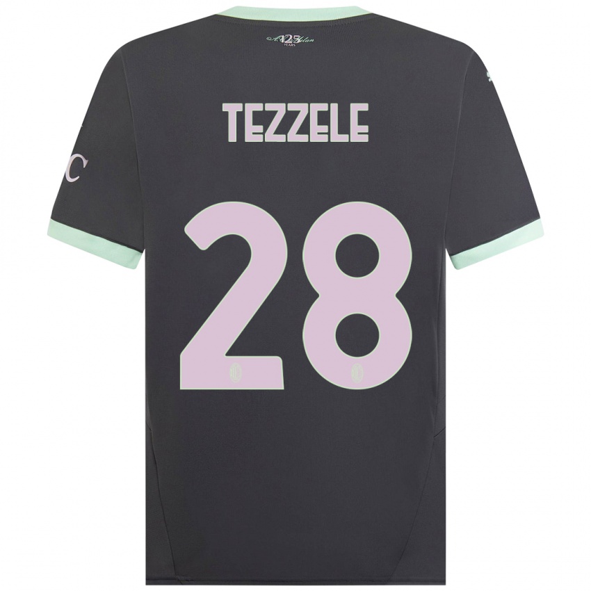 Mujer Camiseta Matteo Tezzele #28 Gris Equipación Tercera 2024/25 La Camisa Chile