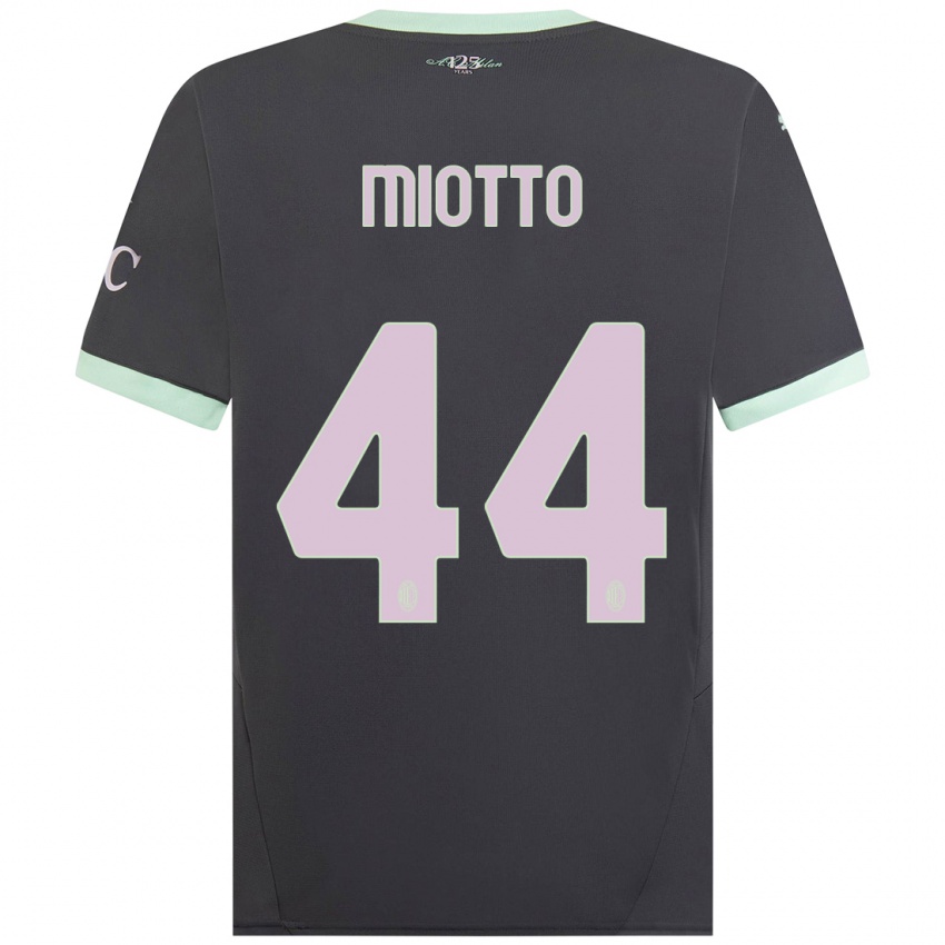 Mujer Camiseta Giorgia Miotto #44 Gris Equipación Tercera 2024/25 La Camisa Chile