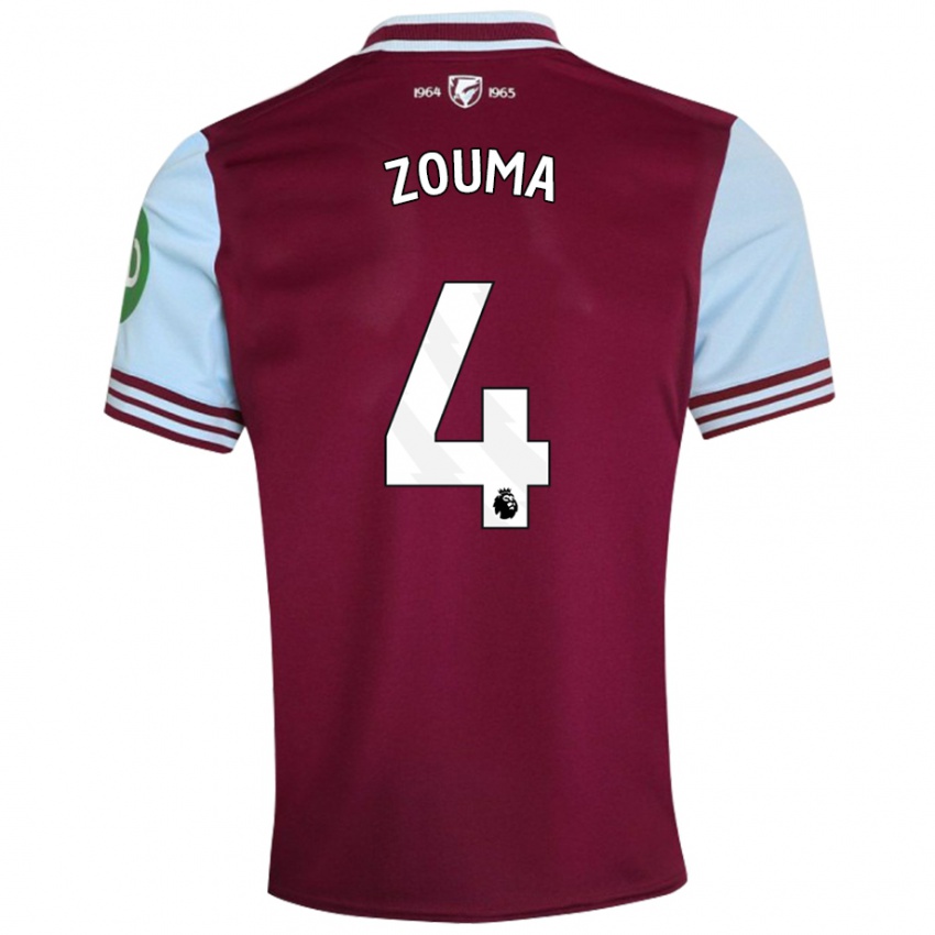 Niño Camiseta Kurt Zouma #4 Rojo Oscuro 1ª Equipación 2024/25 La Camisa Chile