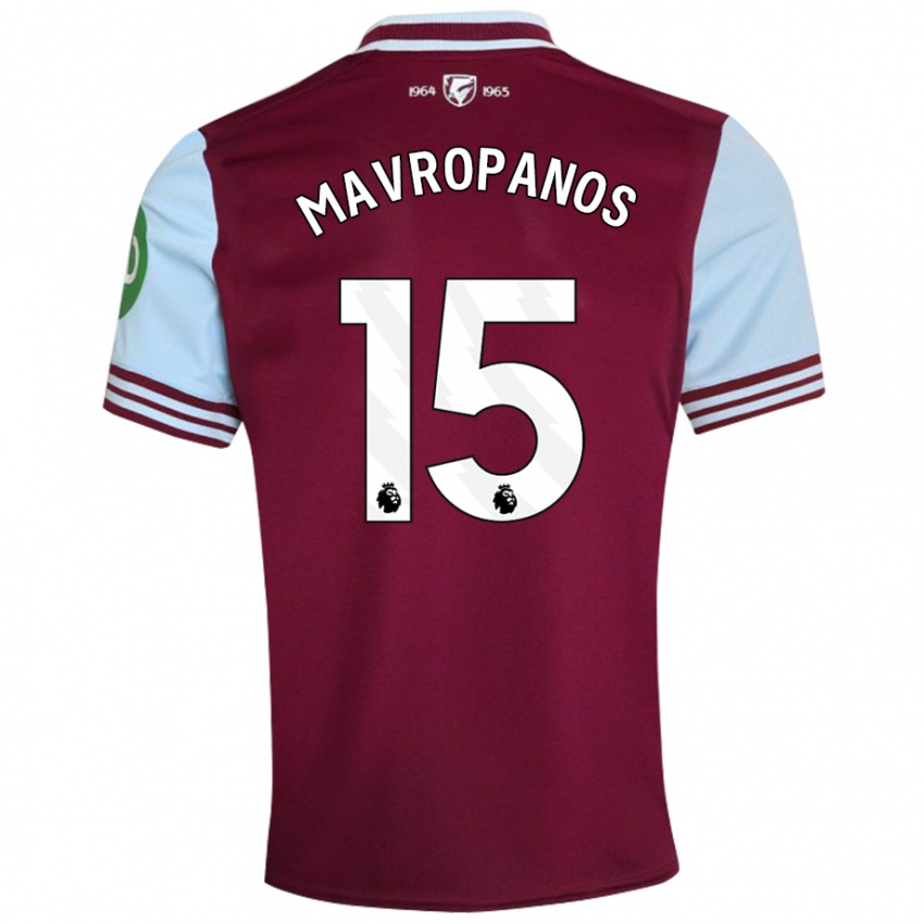 Niño Camiseta Konstantinos Mavropanos #15 Rojo Oscuro 1ª Equipación 2024/25 La Camisa Chile