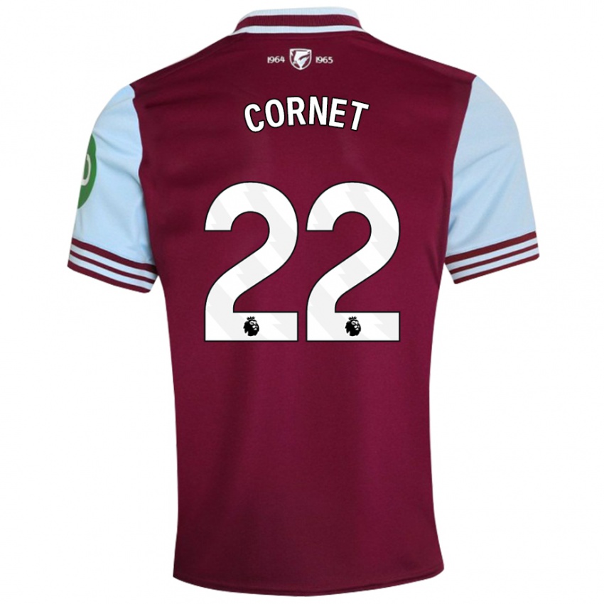 Niño Camiseta Maxwel Cornet #22 Rojo Oscuro 1ª Equipación 2024/25 La Camisa Chile