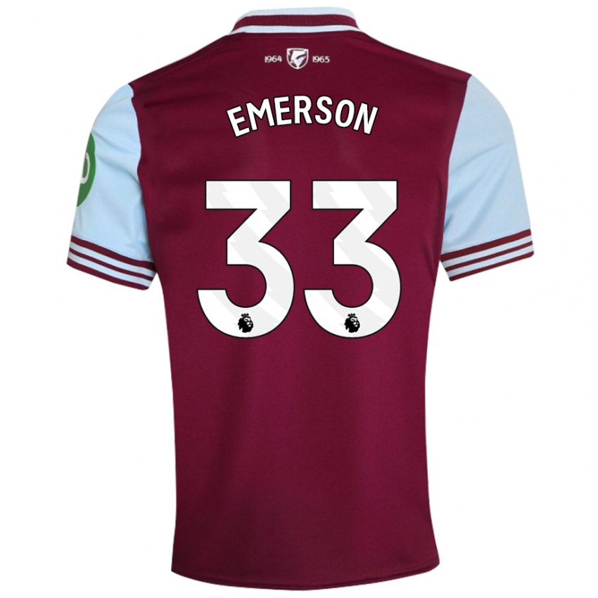 Niño Camiseta Emerson Palmieri #33 Rojo Oscuro 1ª Equipación 2024/25 La Camisa Chile