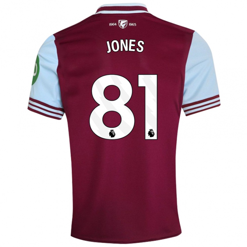 Niño Camiseta Liam Jones #81 Rojo Oscuro 1ª Equipación 2024/25 La Camisa Chile