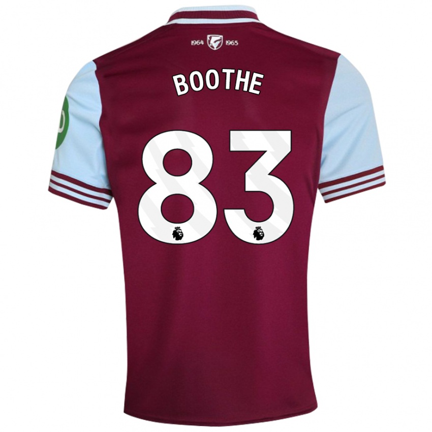 Niño Camiseta Sebastian Boothe #83 Rojo Oscuro 1ª Equipación 2024/25 La Camisa Chile