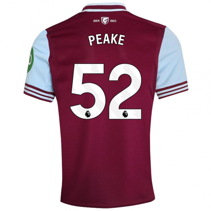 Niño Camiseta Lennon Peake #52 Rojo Oscuro 1ª Equipación 2024/25 La Camisa Chile