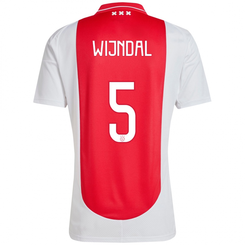 Niño Camiseta Owen Wijndal #5 Rojo Blanco 1ª Equipación 2024/25 La Camisa Chile