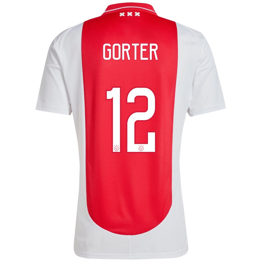 Niño Camiseta Jay Gorter #12 Rojo Blanco 1ª Equipación 2024/25 La Camisa Chile