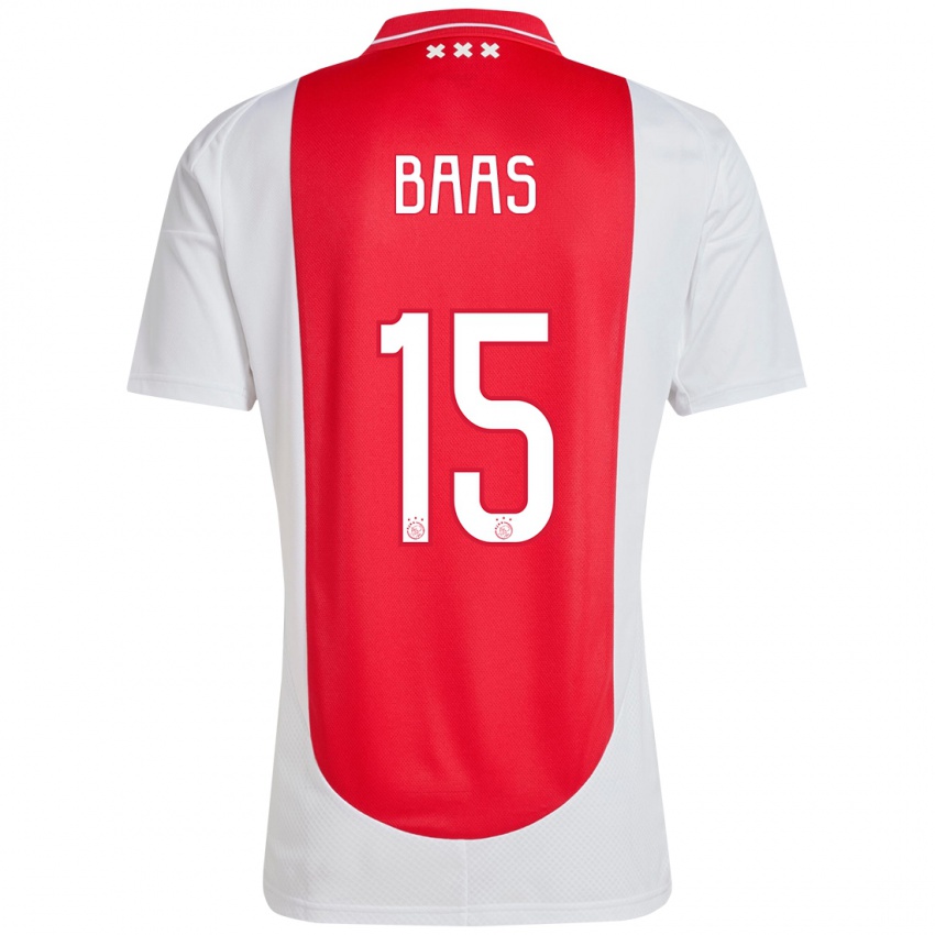 Niño Camiseta Youri Baas #15 Rojo Blanco 1ª Equipación 2024/25 La Camisa Chile