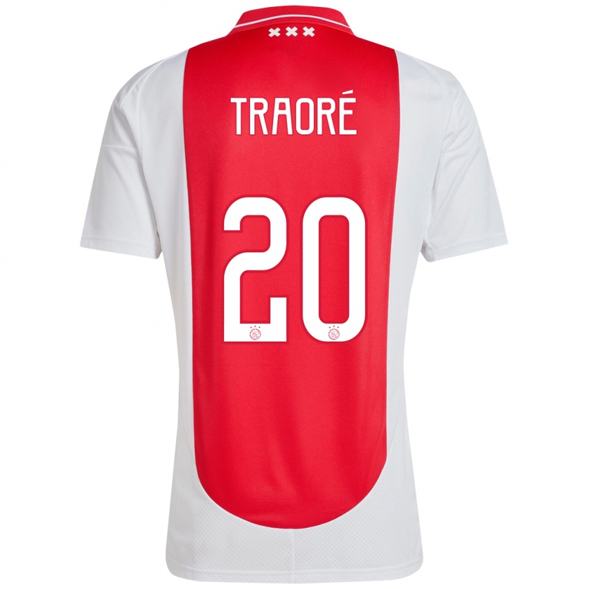 Niño Camiseta Bertrand Traoré #20 Rojo Blanco 1ª Equipación 2024/25 La Camisa Chile