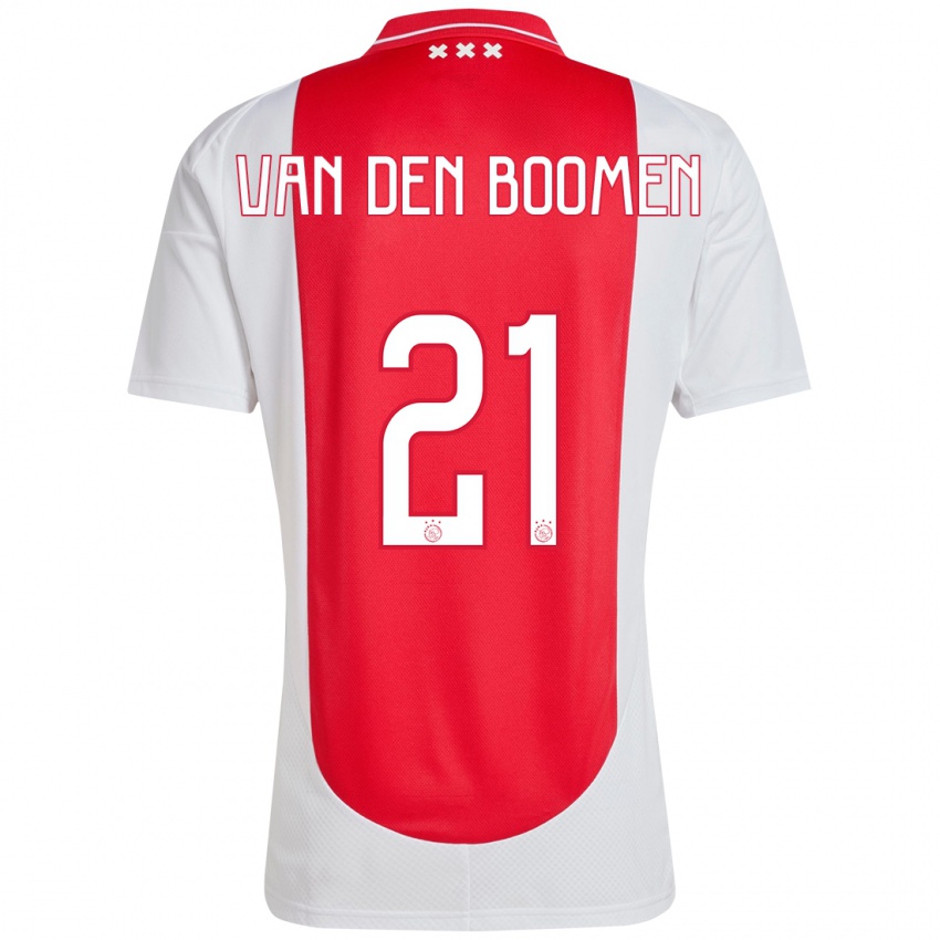 Niño Camiseta Branco Van Den Boomen #21 Rojo Blanco 1ª Equipación 2024/25 La Camisa Chile