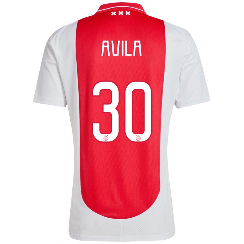 Niño Camiseta Gastón Ávila #30 Rojo Blanco 1ª Equipación 2024/25 La Camisa Chile