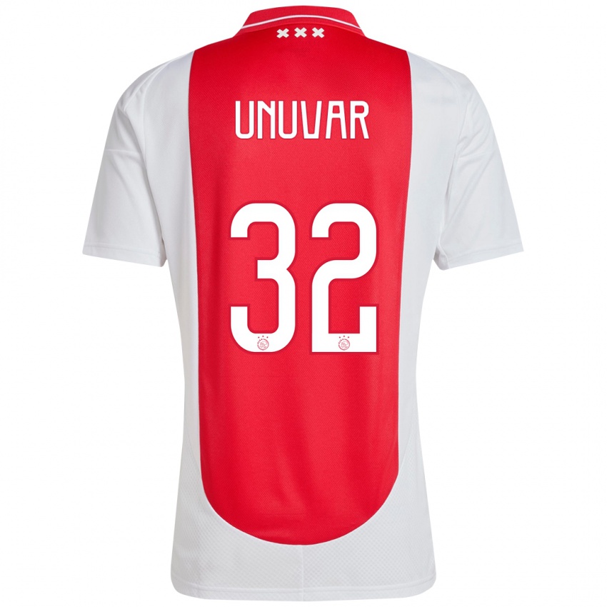 Niño Camiseta Naci Ünüvar #32 Rojo Blanco 1ª Equipación 2024/25 La Camisa Chile