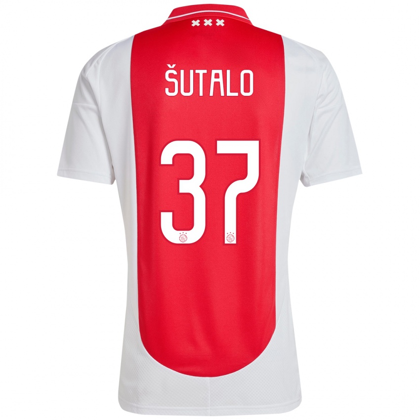 Niño Camiseta Josip Sutalo #37 Rojo Blanco 1ª Equipación 2024/25 La Camisa Chile