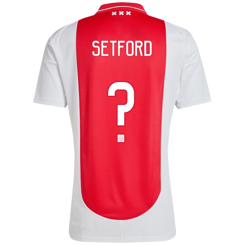 Niño Camiseta Charlie Setford #0 Rojo Blanco 1ª Equipación 2024/25 La Camisa Chile