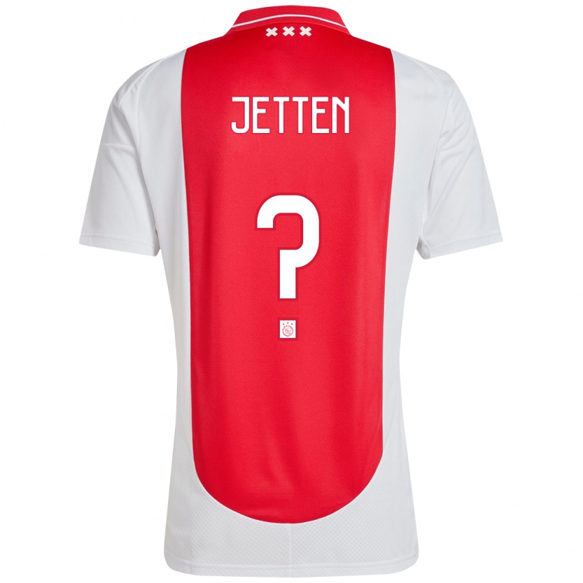 Niño Camiseta Lucas Jetten #0 Rojo Blanco 1ª Equipación 2024/25 La Camisa Chile