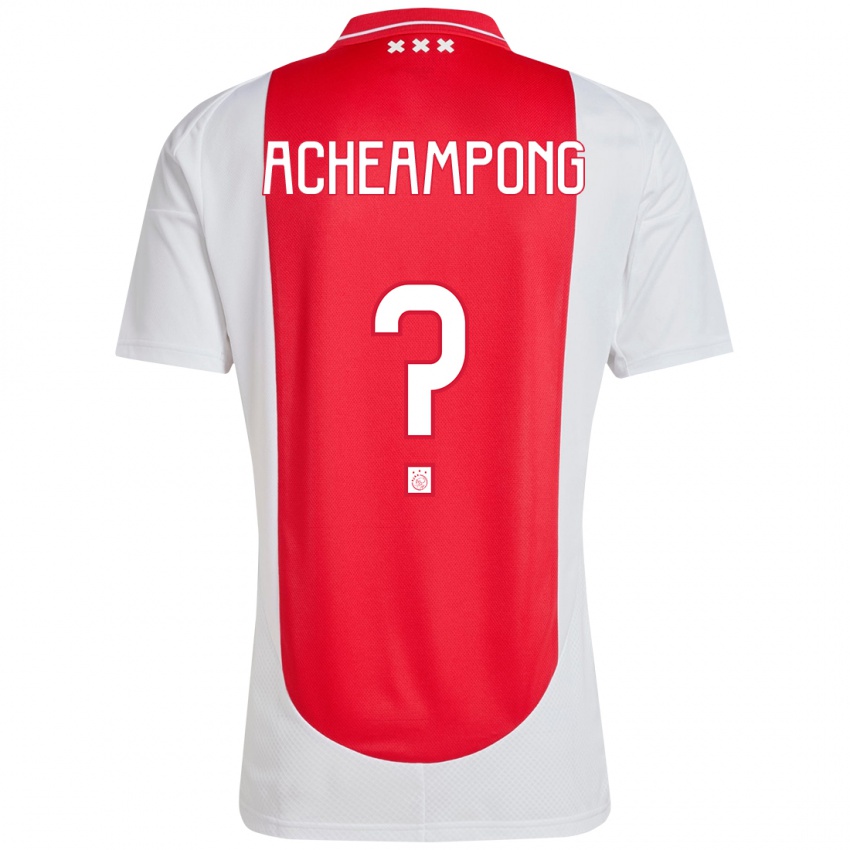 Niño Camiseta Levi Acheampong #0 Rojo Blanco 1ª Equipación 2024/25 La Camisa Chile