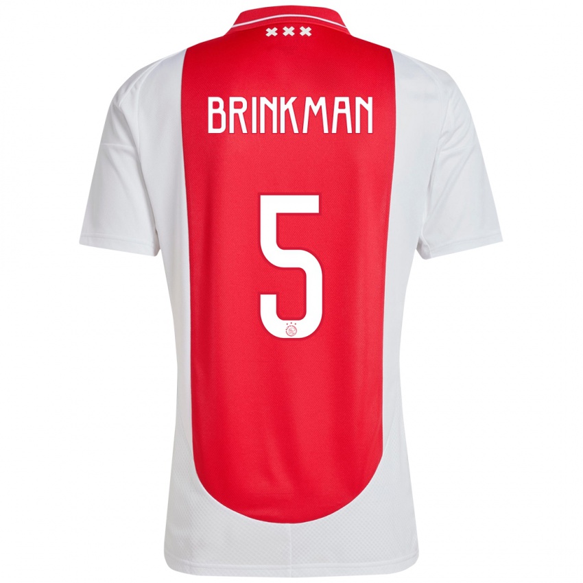 Niño Camiseta Tim Brinkman #5 Rojo Blanco 1ª Equipación 2024/25 La Camisa Chile