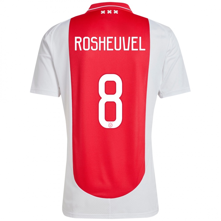 Niño Camiseta Darren Rosheuvel #8 Rojo Blanco 1ª Equipación 2024/25 La Camisa Chile