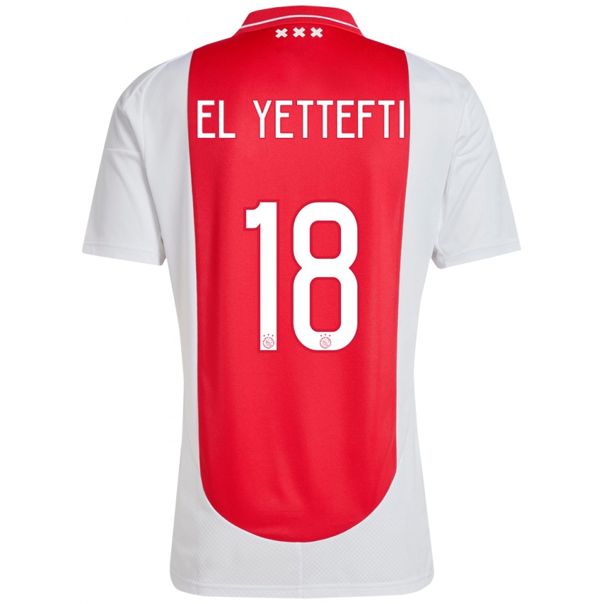 Niño Camiseta Adil Amghar El Yettefti #18 Rojo Blanco 1ª Equipación 2024/25 La Camisa Chile