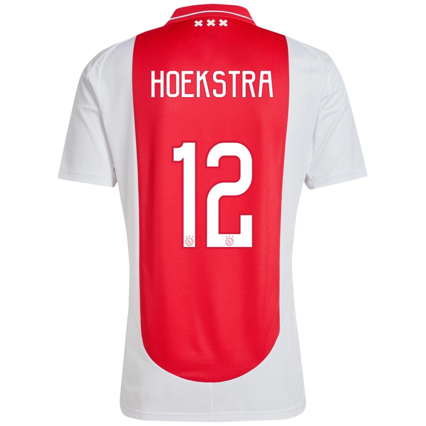 Niño Camiseta Isabelle Hoekstra #12 Rojo Blanco 1ª Equipación 2024/25 La Camisa Chile