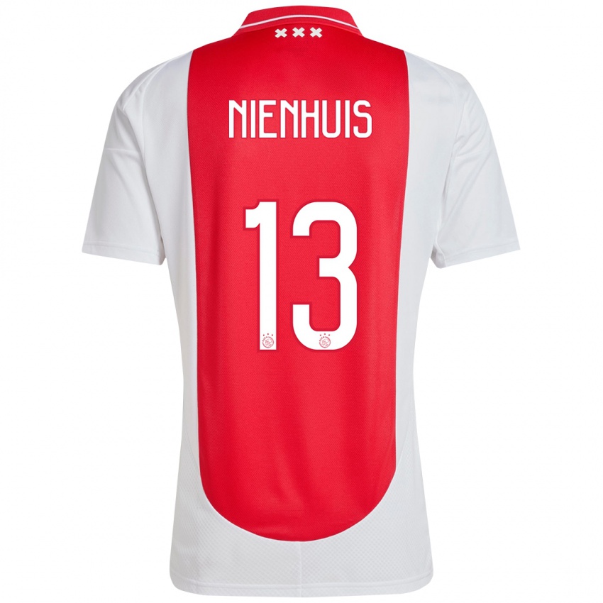 Niño Camiseta Lois Niënhuis #13 Rojo Blanco 1ª Equipación 2024/25 La Camisa Chile