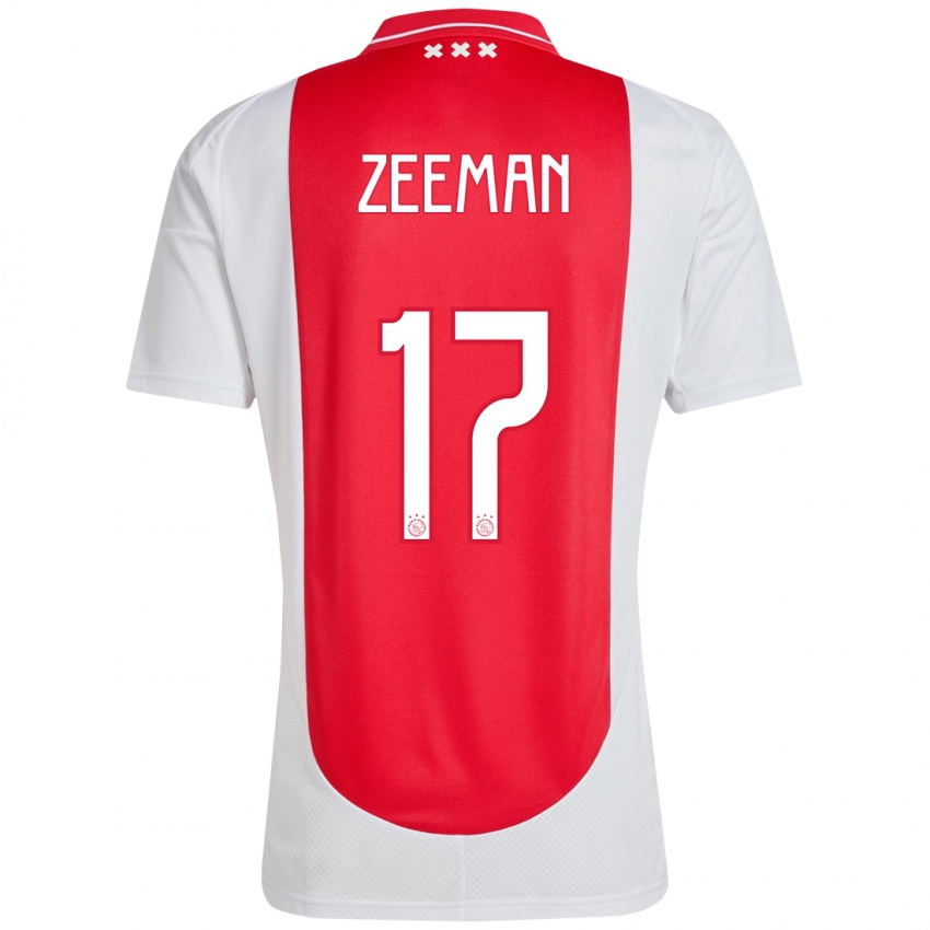 Niño Camiseta Kelly Zeeman #17 Rojo Blanco 1ª Equipación 2024/25 La Camisa Chile