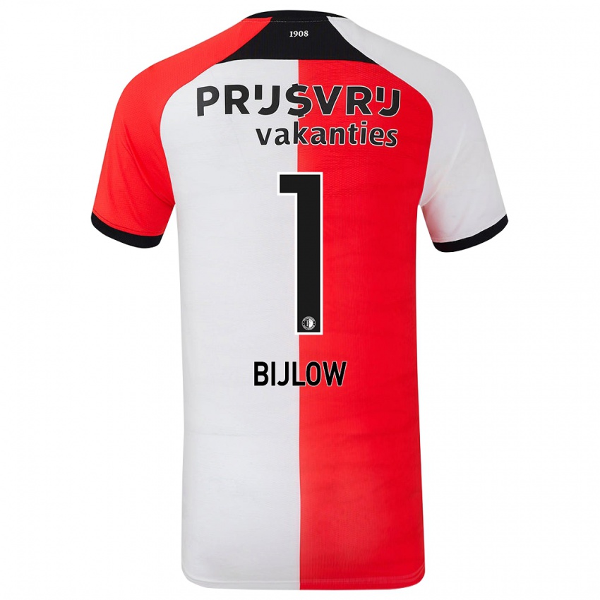 Niño Camiseta Justin Bijlow #1 Rojo Blanco 1ª Equipación 2024/25 La Camisa Chile