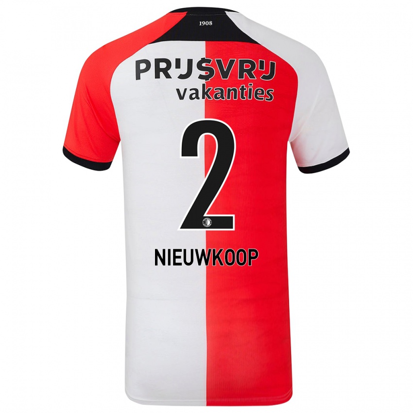 Niño Camiseta Bart Nieuwkoop #2 Rojo Blanco 1ª Equipación 2024/25 La Camisa Chile