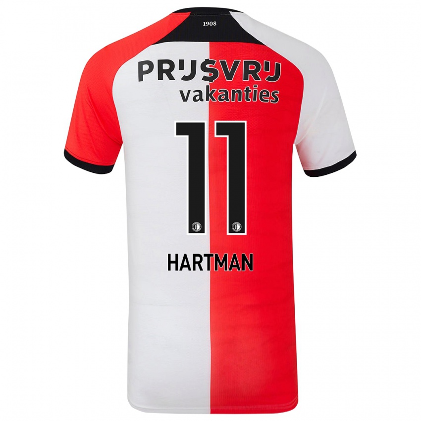 Niño Camiseta Quilindschy Hartman #11 Rojo Blanco 1ª Equipación 2024/25 La Camisa Chile