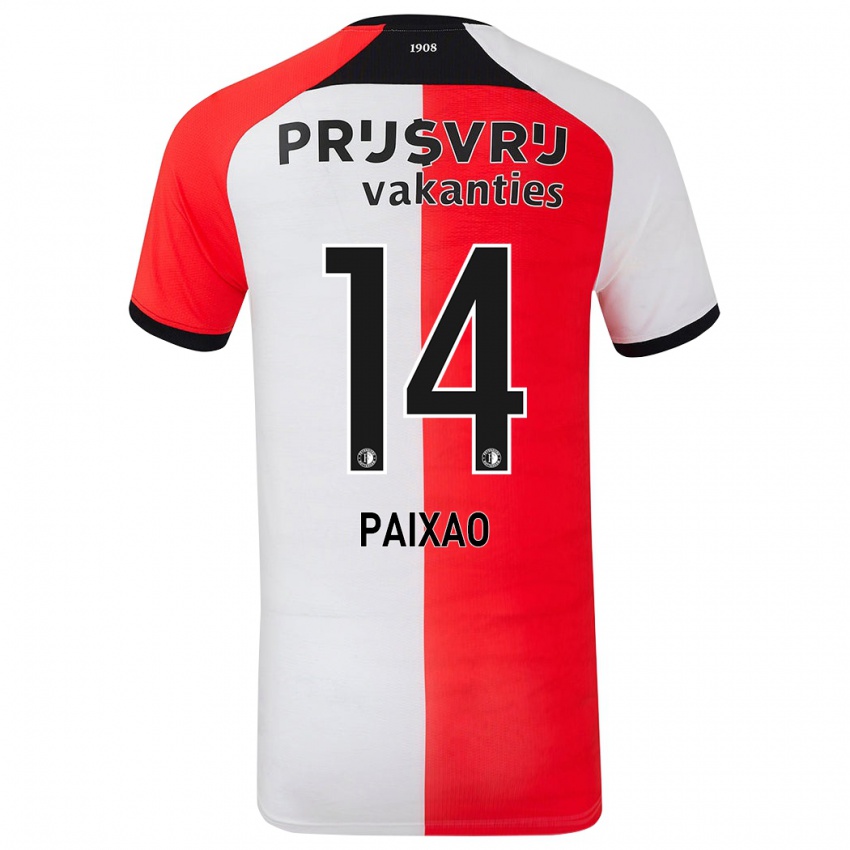 Niño Camiseta Igor Paixão #14 Rojo Blanco 1ª Equipación 2024/25 La Camisa Chile