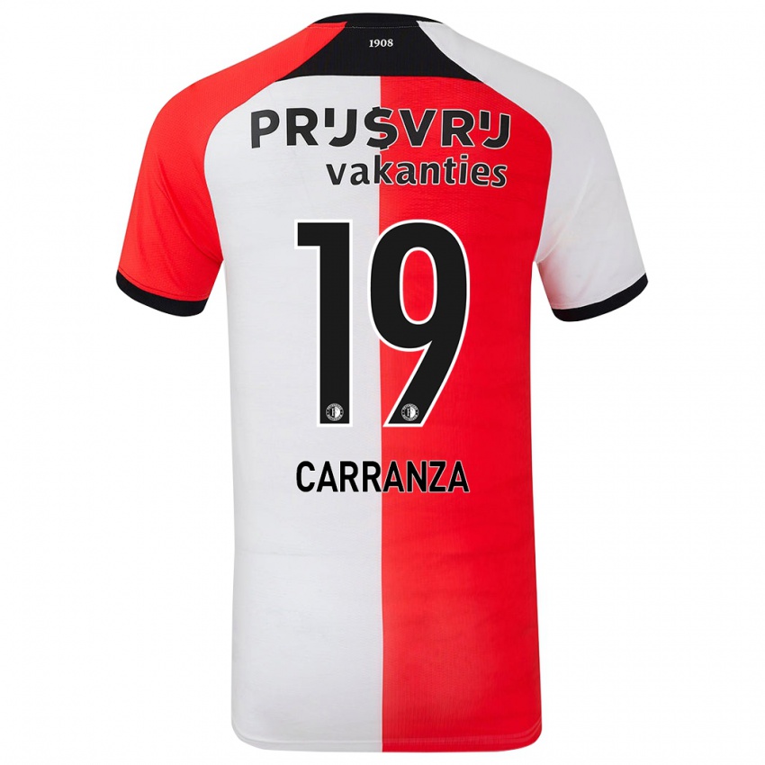 Niño Camiseta Julián Carranza #19 Rojo Blanco 1ª Equipación 2024/25 La Camisa Chile