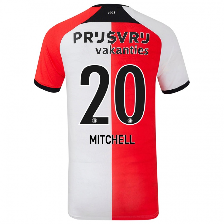 Niño Camiseta Jeyland Mitchell #20 Rojo Blanco 1ª Equipación 2024/25 La Camisa Chile