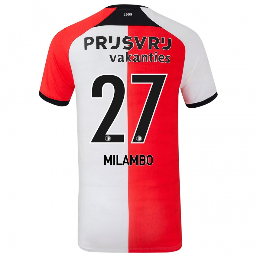 Niño Camiseta Antoni Milambo #27 Rojo Blanco 1ª Equipación 2024/25 La Camisa Chile