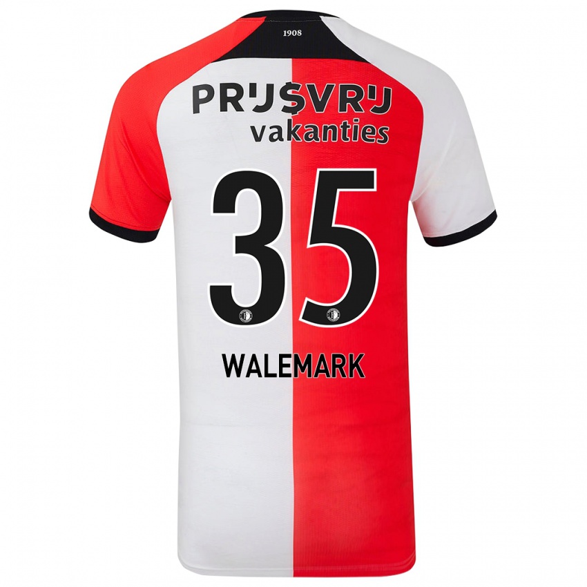 Niño Camiseta Patrik Walemark #35 Rojo Blanco 1ª Equipación 2024/25 La Camisa Chile