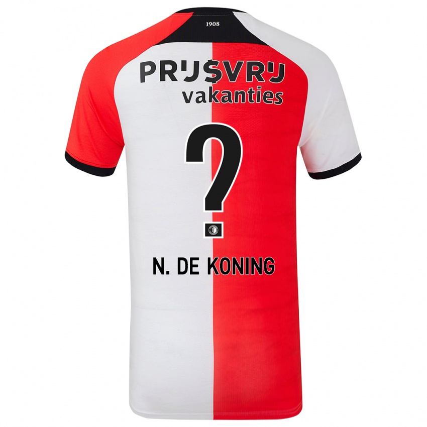 Niño Camiseta Nick De Koning #0 Rojo Blanco 1ª Equipación 2024/25 La Camisa Chile