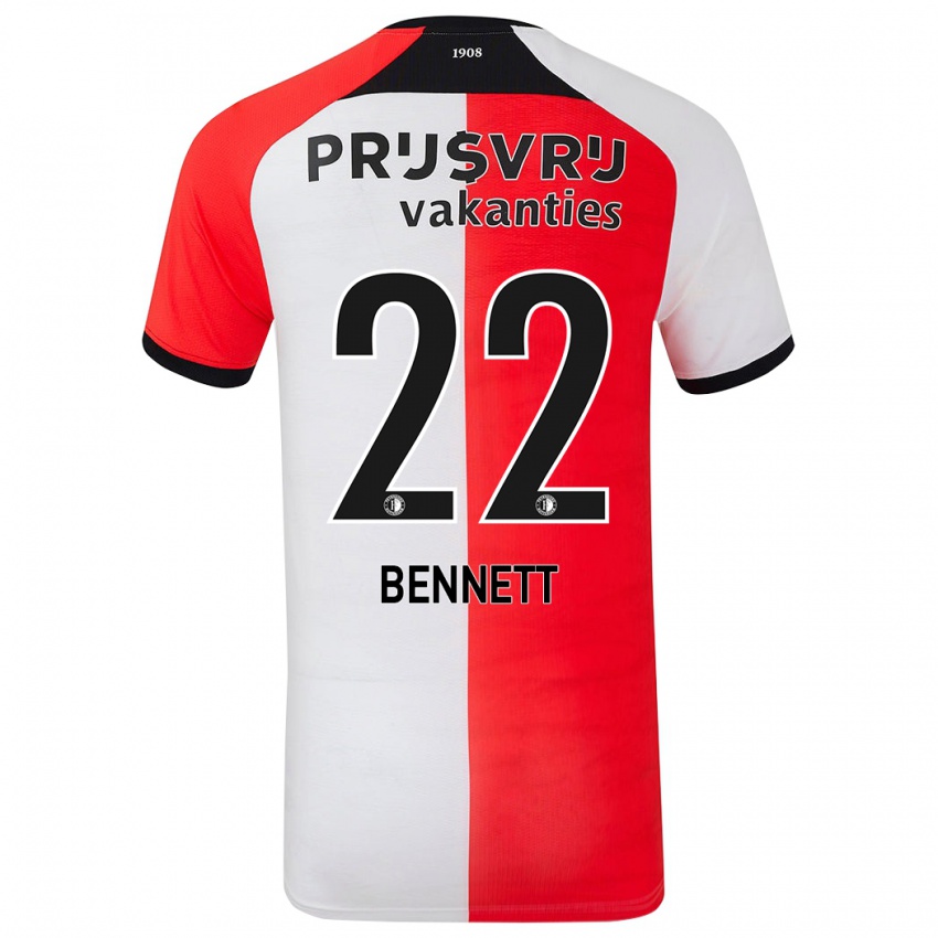 Niño Camiseta Walter Bennett #22 Rojo Blanco 1ª Equipación 2024/25 La Camisa Chile