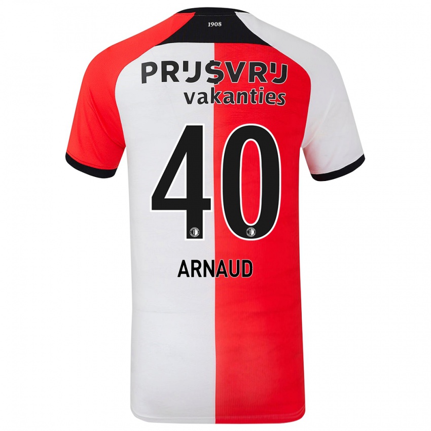 Niño Camiseta Lugene Arnaud #40 Rojo Blanco 1ª Equipación 2024/25 La Camisa Chile