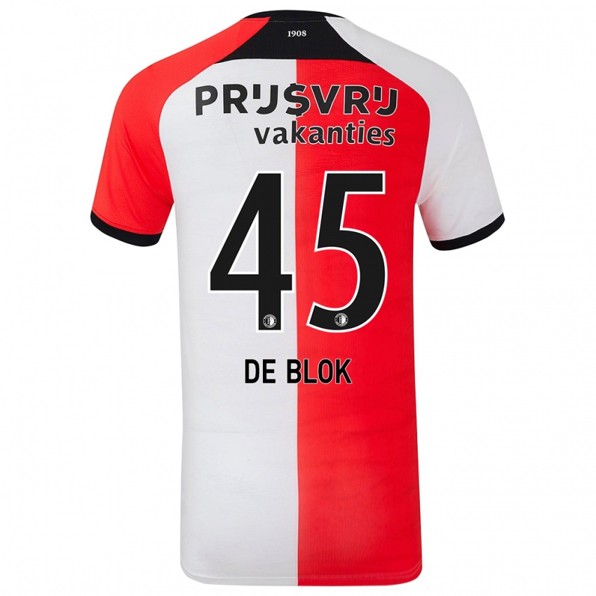 Niño Camiseta Lars De Blok #45 Rojo Blanco 1ª Equipación 2024/25 La Camisa Chile